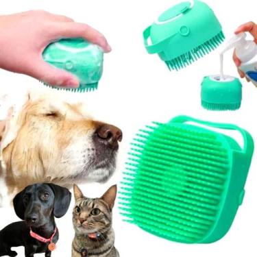 Imagem de Esponja Pet de Silicone para Banho Cachorro Cães Gatos Massageadora co