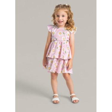 Imagem de Vestido com babados infantil menina Mundi, 4, Rosa