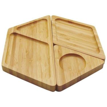 Imagem de Petisqueira de Bambu Hexagonal Desmontavel em 3 Partes - OIKOS