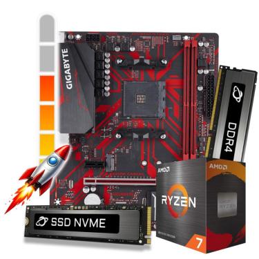 Imagem de Kit Upgrade Processador AMD Ryzen™ 7 5700X + Placa Mãe B450M + Memória 16GB DDR4 + 2TB SSD M.2