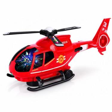 Imagem de Helicóptero Musical Anda com Luzes e Sons e Bate e Volta Brinquedo Inf