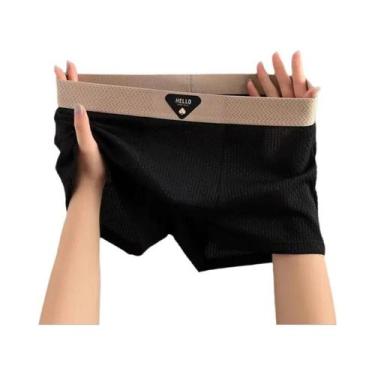 Imagem de Cuecas Boxer Masculinas plus Size Em Seda Gelada, Antibacterianas, Res
