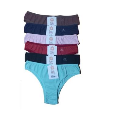 Imagem de Kit 6 Calcinhas Algodão Com Elastano Adulto be.my Cor:SortidaTamanho:G