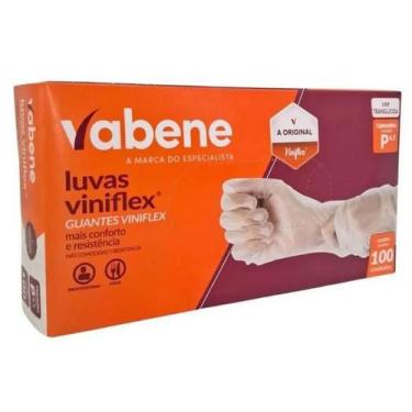 Imagem de Luva Viniflex M Vabene Descartável 100 Unidades para Proteção Multiuso