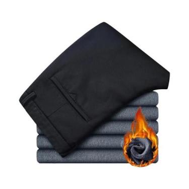 Imagem de Calças Masculinas De Inverno Quentes E Confortáveis, Estilo Casual De 
