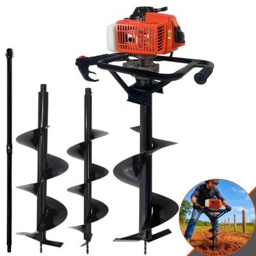 Imagem de Perfurador de Solo DPS623G 3HP 62cc com Brocas 80X20cm 80X25cm 80X30cm e Extensão 100cm Laranja DURATORK