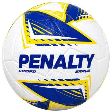 Imagem de Bola Campo de Futebol Penalty Bravo Oficial Original, Branco, Amarelo