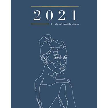 Imagem de 2021 Weekly & Monthly Planner: Agenda, Organizer, Calendar Schedule, Notes - January to December 2021 - Simple blue navy cover