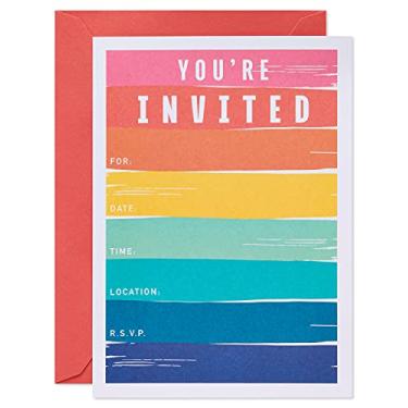 Imagem de American Greetings Convites de festa para todas as ocasiões com envelopes, pinceladas de arco-íris (25 unidades)