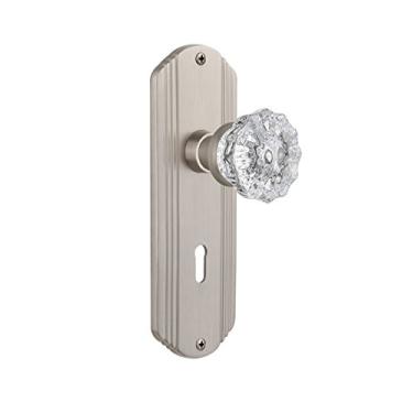 Imagem de Nostalgic Warehouse Placa decorativa com botão de cristal, privacidade - 6 cm, níquel acetinado