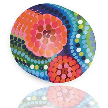 Imagem de French Bull Pratos – Conjunto de 4 peças – Conjunto de pratos de jantar de melamina de 28 cm – Louça de melamina para ambientes internos e externos – Bindi