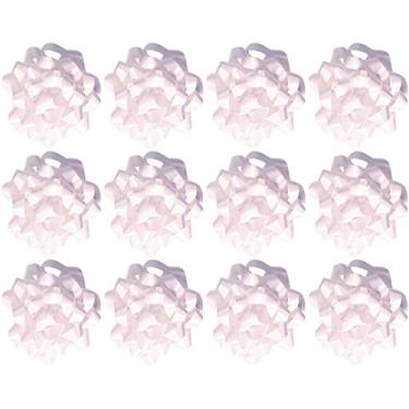 Imagem de The Gift Wrap Company Laços decorativos para presente de confetes, grande, branco, pacote com 12