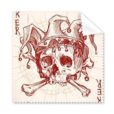 Imagem de Coringa Coringa Coroa Vermelha Esqueleto Cartão Padrão Pano de Limpeza Tela de Telefone Limpador de Óculos 5 peças