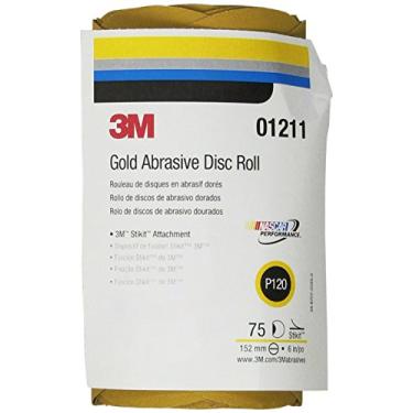 Imagem de 3M Stikit Rolo de disco dourado, 01211, 15 cm, P120, 75 discos por rolo