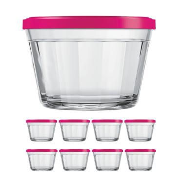 Imagem de Kit Pote Copo Americano C/Tampa Cor Sortida 600ml Nadir 8Un