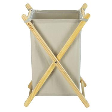 Imagem de Cesto Multiuso Tramontina  com Estrutura em Madeira Maciça e Algodão Bege 42 L  Tramontina 91757250
