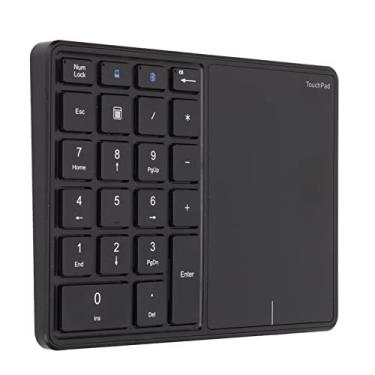 Imagem de Almofadas numéricas sem fio, teclado numérico portátil de 22 teclas com número de touchpad Numpad de 2,4 GHz mini USB tipo C carregamento para laptop, notebook, PC desktop (preto)