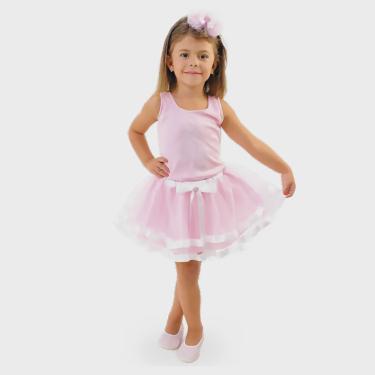 Imagem de Fantasia Infantil Bailarina Rosa Luxo com Tiara