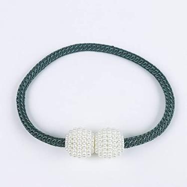 Imagem de Cinta de cortina de corda grossa com fivela de pérola, sem instalação, cortina de corda de cortina, acessórios de fivela magnética, tiebacks de cortina, T11,2 PCS