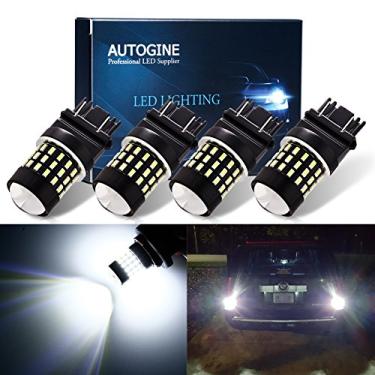 Imagem de AUTOGINE 4 lâmpadas de LED 1000 lúmens super brilhantes 9-30V 3157 3156 3057 3056 4157 3014 54-EX chipsets com projetor para luzes de ré, luzes de freio DRL pisca-alerta de seta, Xenon branco