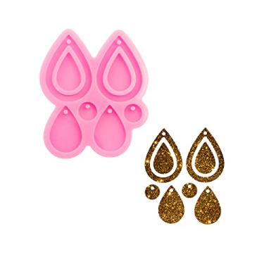 Imagem de Angel Wings Moldes de brinco em forma de gota de lágrima brincos de silicone de resina brilhante para brincos de tamanho pequeno faça você mesmo molde de fundição de resina epóxi
