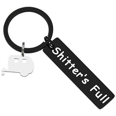 Imagem de Elechobby Camper Keychain RV Travelers Key Chain Camping Gifts for Men for Camp Lovers (Black)