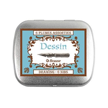 Imagem de Brause - Ref 21001B - Pontas de desenho de metal (pacote com 6) - Pontas de desenho 2 x 66B, 2 pontas L'Écolière, pontas de ornamento 2 x 5 mm - Adequado para escrita, desenho e caligrafia