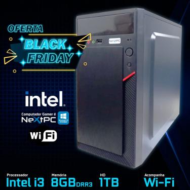 Imagem de Computador Intel Core i3 8 gb de Memória Ram HD 1 tb Adaptador Wi-Fi Nextpc