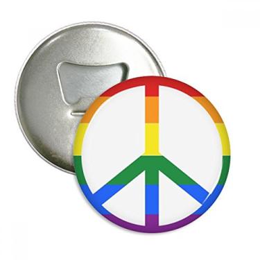 Imagem de Rainbow Gay Lésbica Anti-guerra Abridor de Garrafas Ímã de Geladeira Emblema Multifuncional