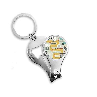 Imagem de Singapore Famous Spots Route Nail Nipper Ring Chaveiro Abridor de Garrafas Cortador