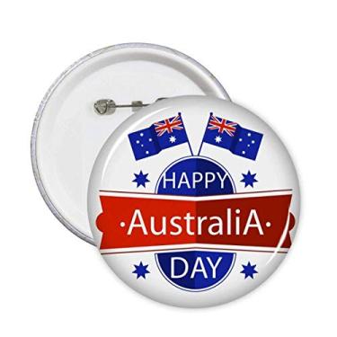 Imagem de Broche de bandeira Austrália Happy Australia Day Emblema de botão Decoração 5 peças