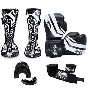 Imagem de Kit Muay Thai Kickboxing CONFY - Spank (12oz, Preto)