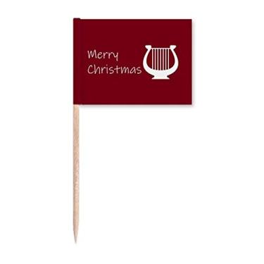 Imagem de Happy Christmas Organ Performance Palito de Dente Bandeiras Marcador Topper Decoração de Festa