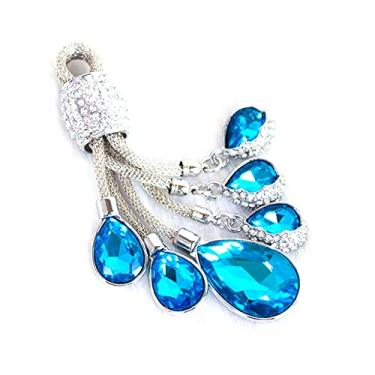 Imagem de YJADHU Capa de chave de carro masculina feminina TPU macio capa completa, apto para Ford Ranger C-Max S-Max Focus Galaxy Mondeo Transit Tourneo personalizado, chaveiro azul