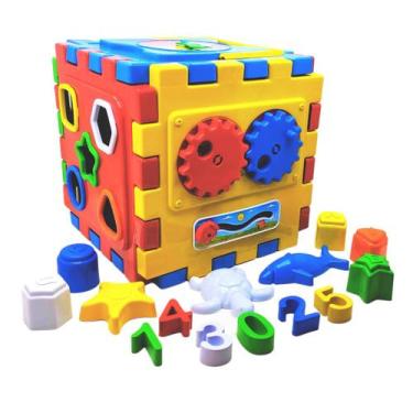 Brinquedo Educativo Blocos De Montar Linked Cubes 100 Peças MMP