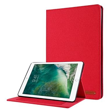 Imagem de Capa do caso da tabuleta. Compatível com iPad Pro 12.9 Case 2021/2020/2018 Case, Flip Fold Stand Case Capa protetora de impressão em tecido com Auto Wake Sleep com slots de cartão (Color : Red)