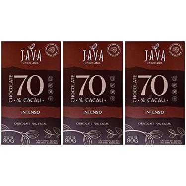 Imagem de Kit 3 Chocolate 70% Cacau Chocolate Intenso Vegano 80g Java