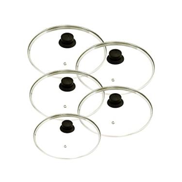 Imagem de Jogo 5 Tampas Vidro Avulsas P/Panelas 2 X 22/23; 2 X 24/25 E 26/27 cm