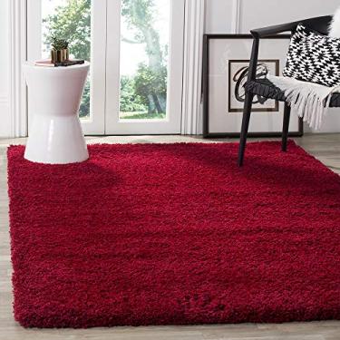 Imagem de Tapete para Sala e Quarto Peludo Luxo Casa Dona 100x150cm Vermelho Nobre