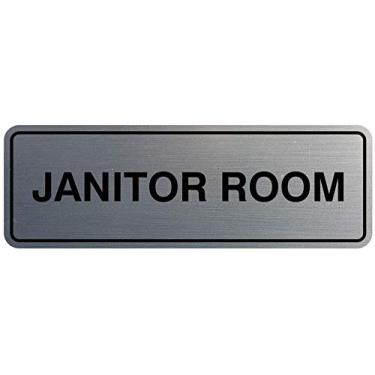 Imagem de Placa de porta/parede da Janitor - Plástico gravado a laser - Placa perfeita para casa, negócios ou escola