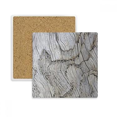 Imagem de Porta-copos quadrados com textura de latido velho, listras, cinza, suporte para caneca, pedra absorvente para bebidas, presente de 2 peças