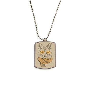 Imagem de DIYthinker Colar de animal de estimação com pingente de lobo suave e cachecol de animal de aço inoxidável