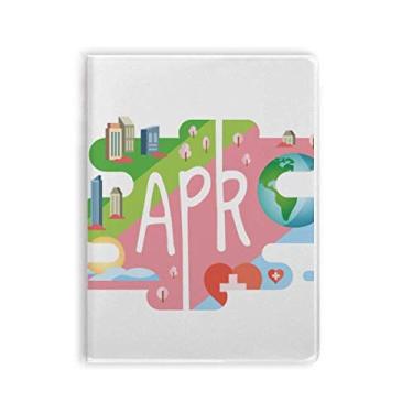 Imagem de Caderno de ilustração da temporada do mês de abril, capa de chiclete, diário de capa macia