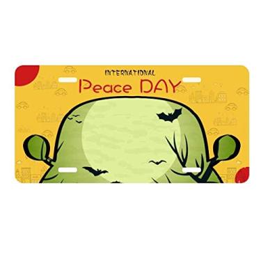 Imagem de DIYthinker Placa de carro Happy Ghost Fear Halloween Árvore verde decoração Dia da Paz