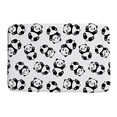 Imagem de U Life – Tapete bonito preto e branco com animais de pandas, tapete de corredor para crianças, meninos, meninas, quarto, cozinha, escritório, 152,4 x 99 cm ou 1,5 x 9 m