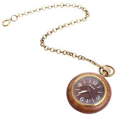 Imagem de Relógio de bolso de madeira vintage, Steampunk, quartzo, relógio de corrente, relógio enfermeiro, , Wtach para