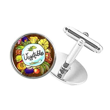 Imagem de DIYthinker Abotoaduras Vegetables Corn Redish Chinese Repolho com Botão Redondo