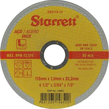 Imagem de Disco de Corte 4.1/2 Para Metais DAC 115-14 Starrett