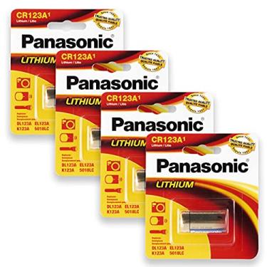 Imagem de 4 Pilhas Panasonic CR123A 3V Bateria 4 Cartelas