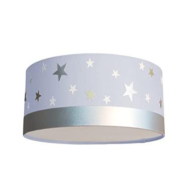 Imagem de Luminária Plafon Infantil Estrelas 30x15 2E27 Bivolts Cor: Azul bebê